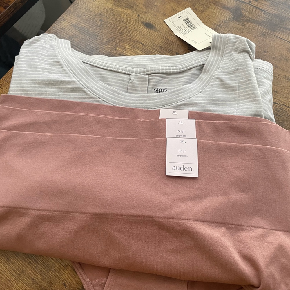 3 Auden Seamless Briefs and 1 Long PJ Shirt